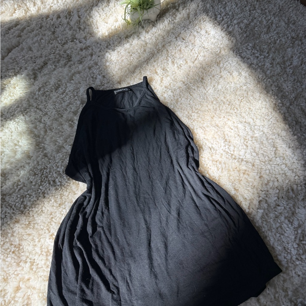 Chic Black Thanth going out evening, casual minimalist flowy Sleeveless Blouse